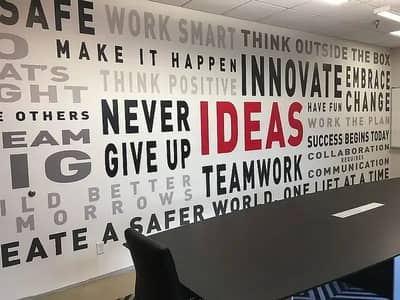 Wall Branding | Wall papaer/ Customised curtain | Flueted panel/ blind
