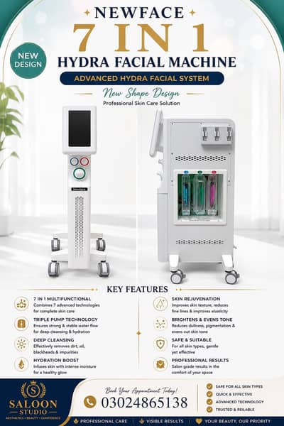Hydra Facial Machine 7 in 1 New face Advanced Technology