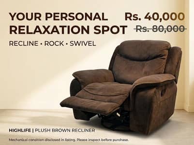 Highlife Recliner Chair | Premium Rocking Swivel Sofa | Lahore
