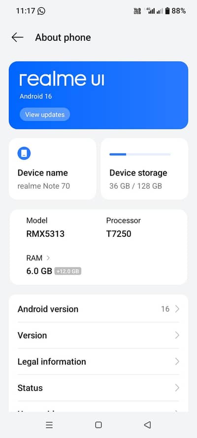 Realme Note 70 6/128 with Box charger