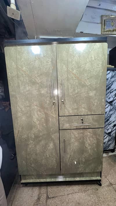  Premium 2-Door Marble Finish Wardrobe (4x6x1.3 ft)