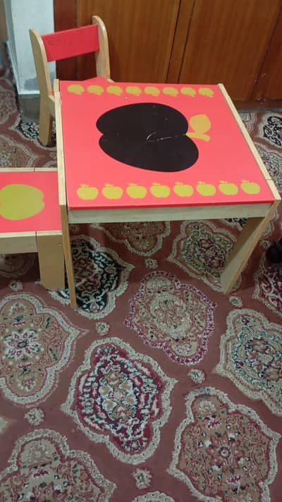 wooden kids table and chairs
