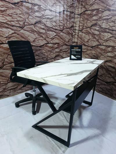 White Office Table With Shelf