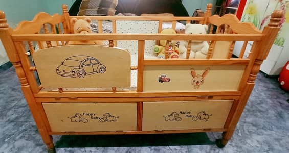 Wooden Baby Cot / Baby Cot with Storage Drawers / wooden crib