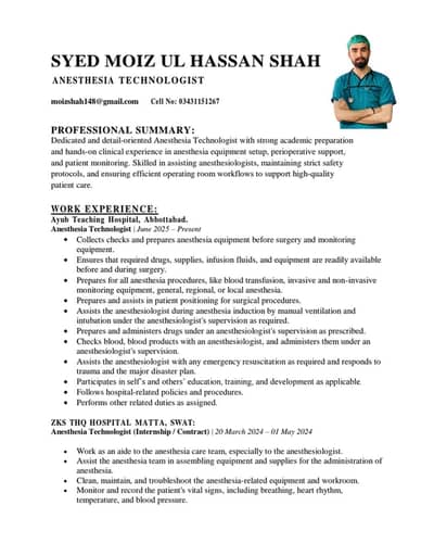 medical graduate form a reputed university. . open for any job