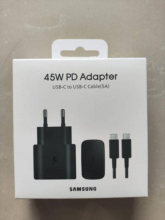 Original Samsung 45W Super Fast Charger with USB-C to USB-C Cable | PD Power Adapter for Galaxy Note, S Series, Z Fold/Flip | Genuine Type C Wall Charger