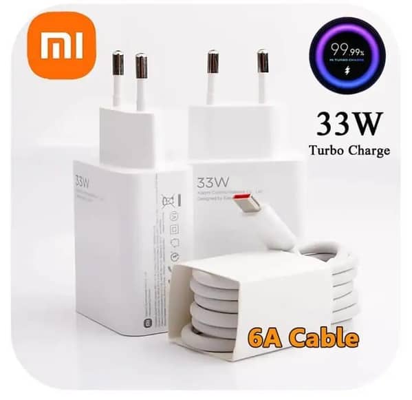 100% Original Xiaomi Mi 33W Turbo Fast Charger  Original Adapter with Type-C Cable -  Mobile ,Laptop , Tablet & all Other Devices Charger