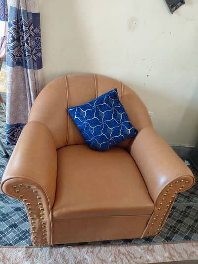 Leather cover sofa set without table