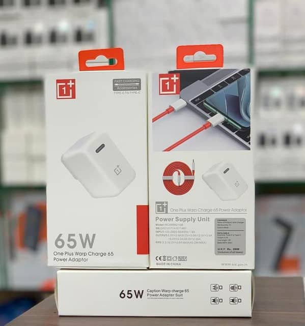 Original 65 W 1+ One Plus ORIGINAL CHARGER FAST CHARGING TYPE C TO C Cable ORIGINAL Charger 100 % charger with  type c cable
