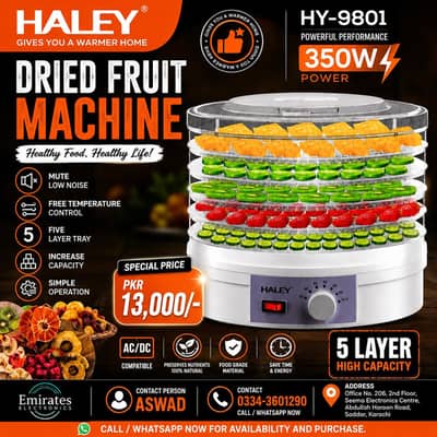 Haley HY-9801 Dried Fruit Machine | 5 Layer Food Dehydrator