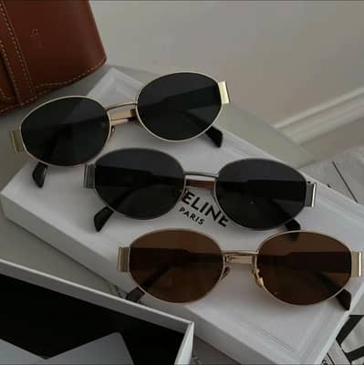 Premium Oval Metal Frame Sunglasses | Black & Brown Shade | Stylish