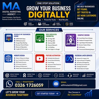 Web Development . GoogleMy Profile . FacebookandMeta ADS. GraphicDesighn