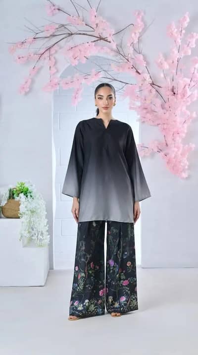 2 piece women stiched Banadora lawn