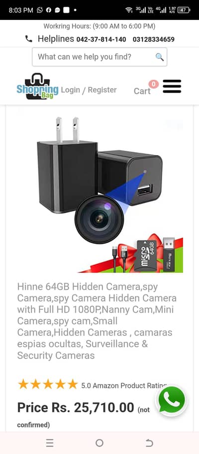 hidden camera charger