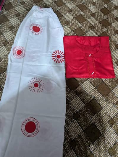 Red linen 2ps suit
