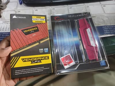 Used Gskill & Corsair 16gb DDR4 Gaming Ram with packing