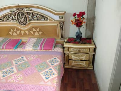 bedroom set with side tables and dressing table with mattress for sale