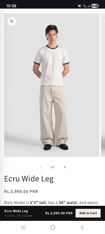 Ecru wide leg pants(khushposh)