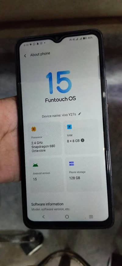 Vivo V27 8Gb/128Gb good condition with genuine charger and box