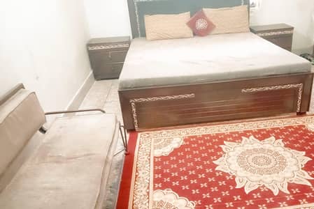 Double Bed with side Table and mattress