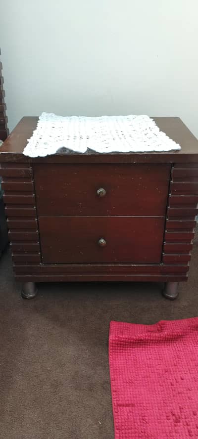 King-Size Bed Set with Two Side Tables – Without Mattress