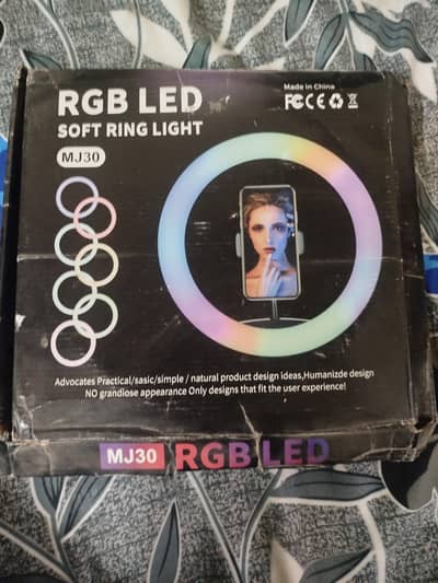 RGB ring light with mobile holder