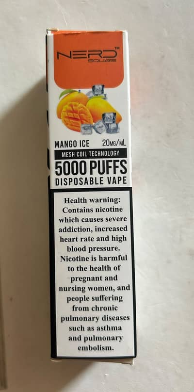 NERD Square 5000 Puffs Disposable Vape – Mango Ice 20mg/mL