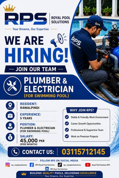 Electrician & Plumber For Swimming Pool