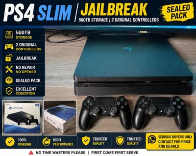 PS4 Slim Jailbreak – 500TB Storage | 2 Original Controllers