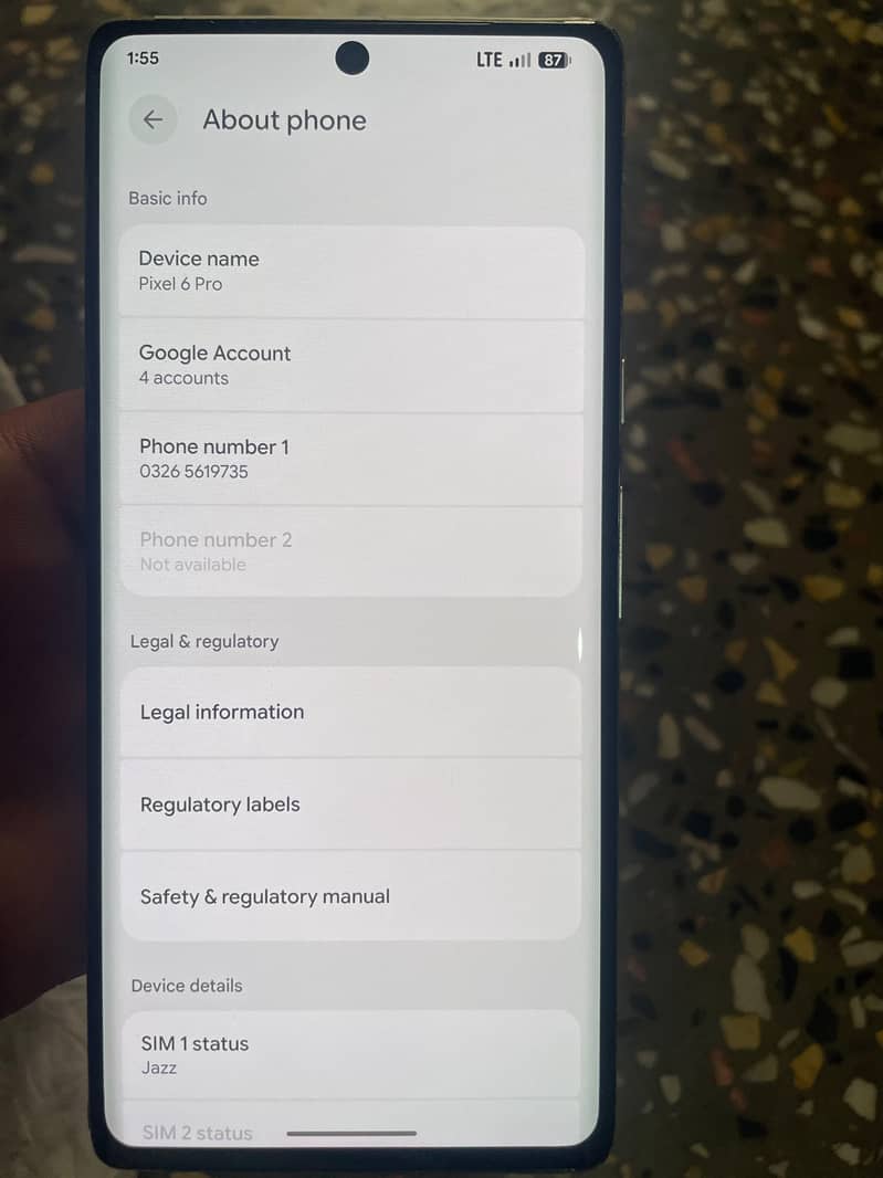 Google Pixel 6 pro 8