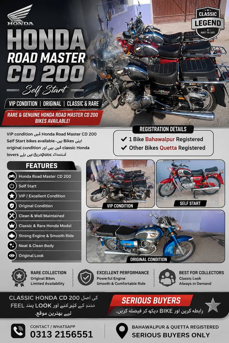 Honda Road Master CD 200 Self Start | VIP Original Condition | Bike 0