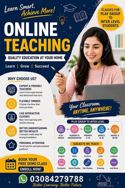 Online Tuition Classes | Play Group to Intermediate | All Subject