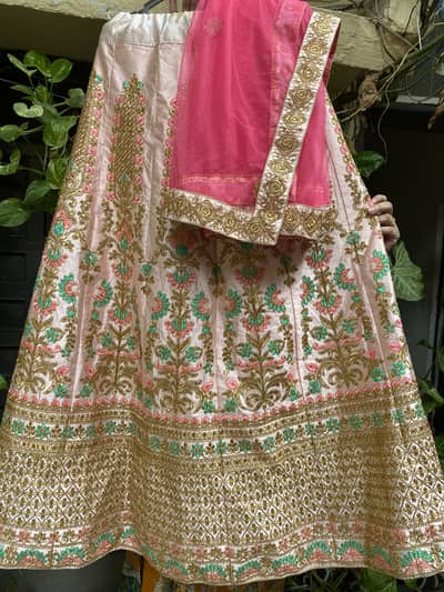 New cotton Silk Lehenga with Net Dubatta