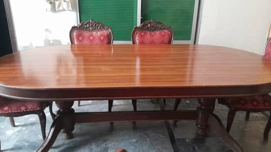 Solid Sheesham Wood 8-Seater Dining Table Set with Chairs