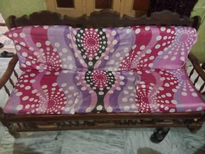 Totally fine wood sofa set with 3 seater sofa for sale in jhang Sadar.