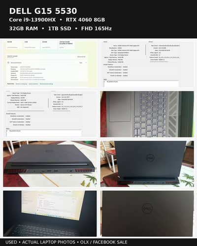 Dell G15 i9 13th Gen RTX 4060 8GB 32GB 1TB SSD 165Hz