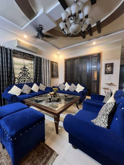 SOFA SET 8 SEATER WITH TWO STOOLS (TOTAL 10 Seater)