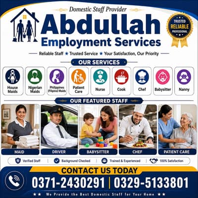 Maid / House Maids / cook / House chef / Baby Sitter maid available