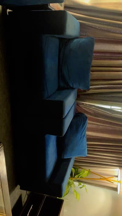 Dark blue sofa set