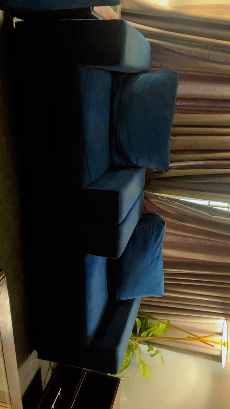 Dark blue sofa set 0