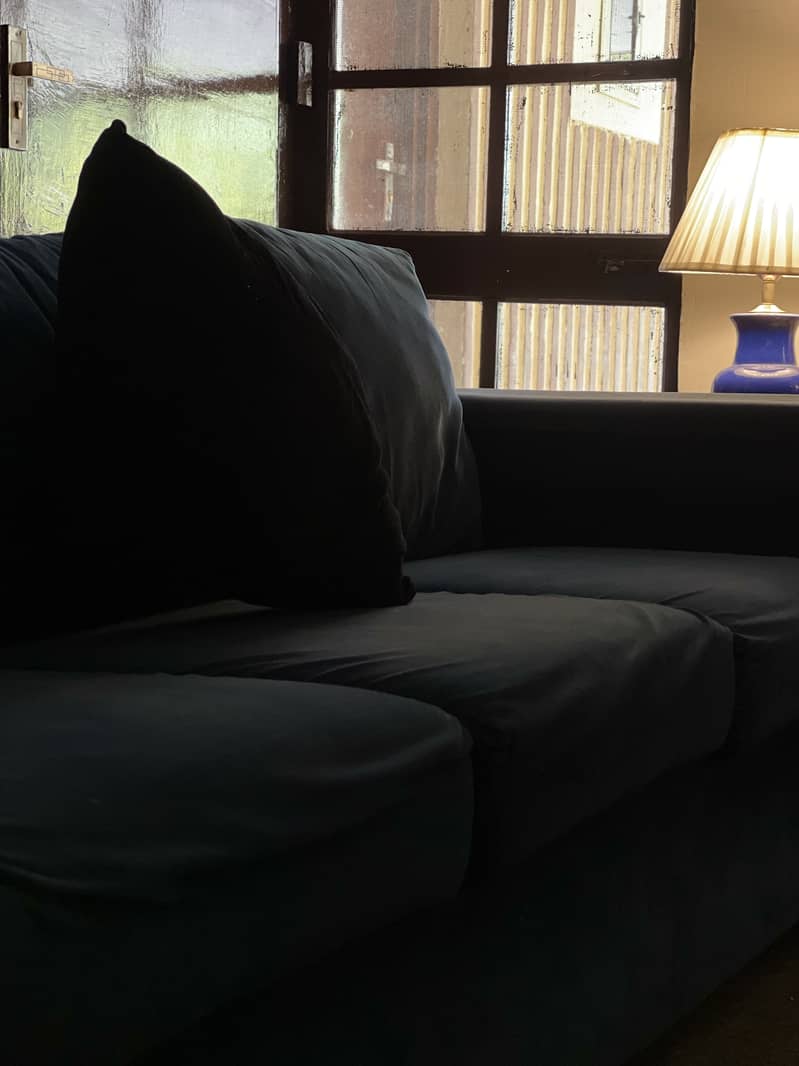 Dark blue sofa set 1