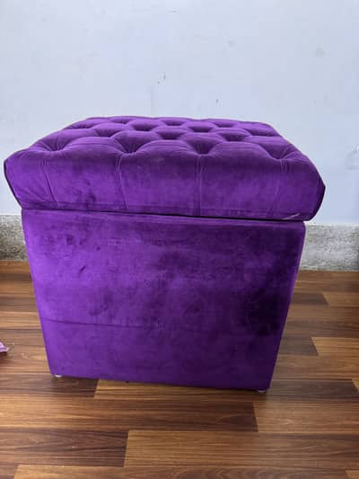 Ottoman Purple Velvet Storage