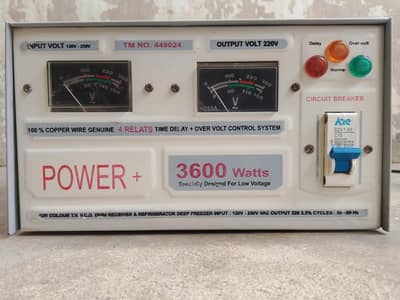 POWER + 3600 Watts Automatic Voltage Stabilizer / Model: TM NO. 449024