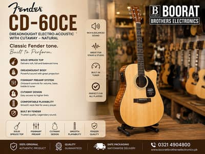 Fender CD-60CE Dreadnought Electro-Acoustic Guitar | Guitar