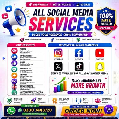 Social Media Marketing Services | TikTok, YouTube, Instagram, Facebook