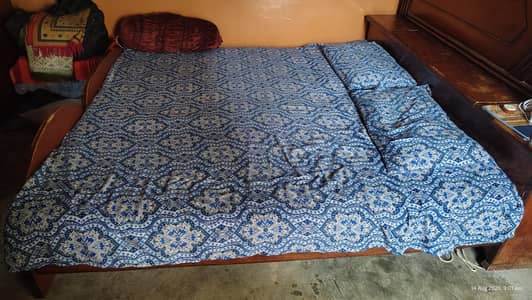 Sheesham Partex Wooden Bed With Mattress Condition 10/9