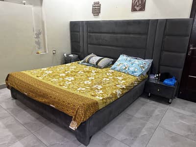 Low Profile wooden bed with 10 Ft back