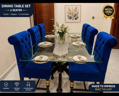 Slightly used Shesham Wood dinning table with 6 Chairs.