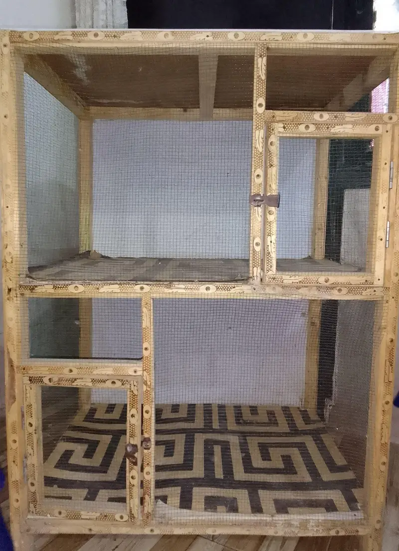 Large Wooden Bird Cage / Pinjra – 2 Compartments — photo 2