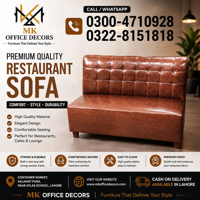 Restaurant Sofa | Sofa for Restaurant | Cafetaria sofas 1